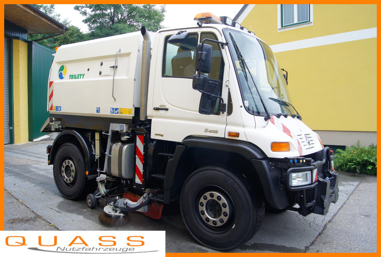 UNIMOG Unimog U400 + TRILETY Kehrmaschine/TÜV/EUR4/Leistungshydraulik - Road sweeper: picture 1 UNIMOG Unimog U400 + TRILETY Kehrmaschine/TÜV/EUR4/Leistungshydraulik - Road sweeper: picture 1
