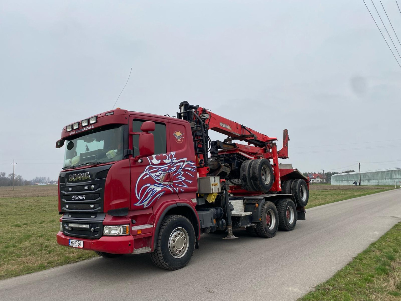 Timber truck, Crane truck SCANIA R620: picture 10
