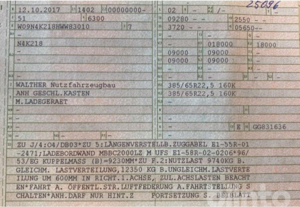 Walther N4K218 (2017) - Closed box trailer: picture 5 Walther N4K218 (2017) - Closed box trailer: picture 5