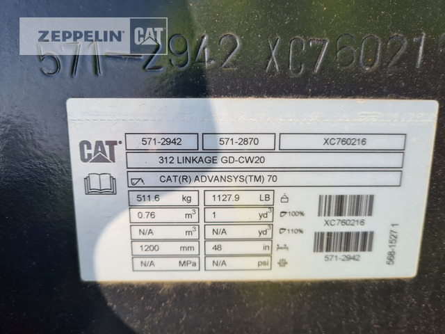 Cat TL1200 CW20 - Excavator bucket for Construction machinery: picture 4 Cat TL1200 CW20 - Excavator bucket for Construction machinery: picture 4